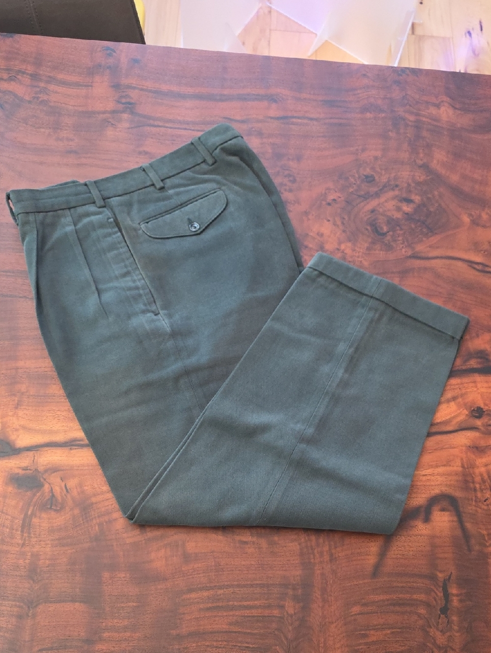 Men's*VINTAGE*FACONNABLE*Dark Green Chino Pants
